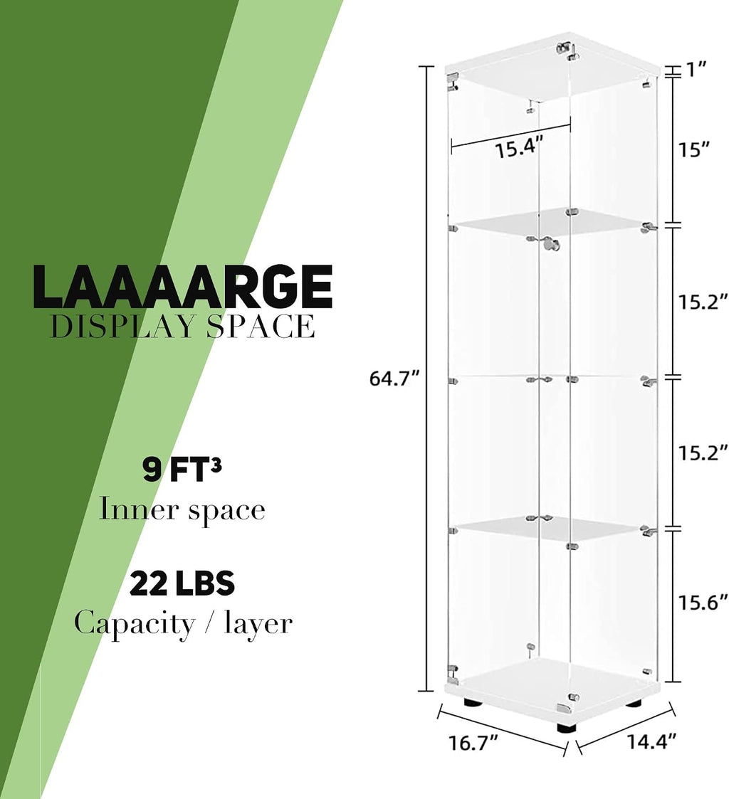 White Glass Display Curio Cabinet