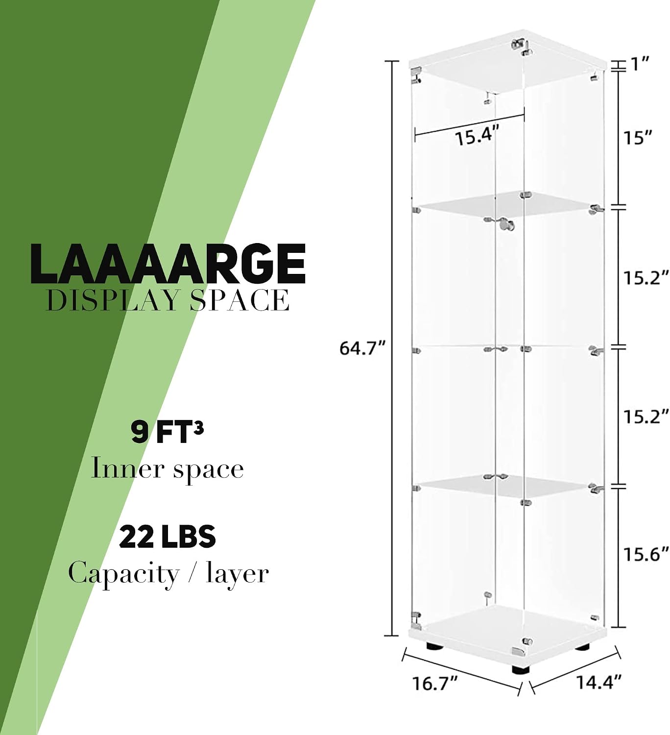 White Glass Display Curio Cabinet
