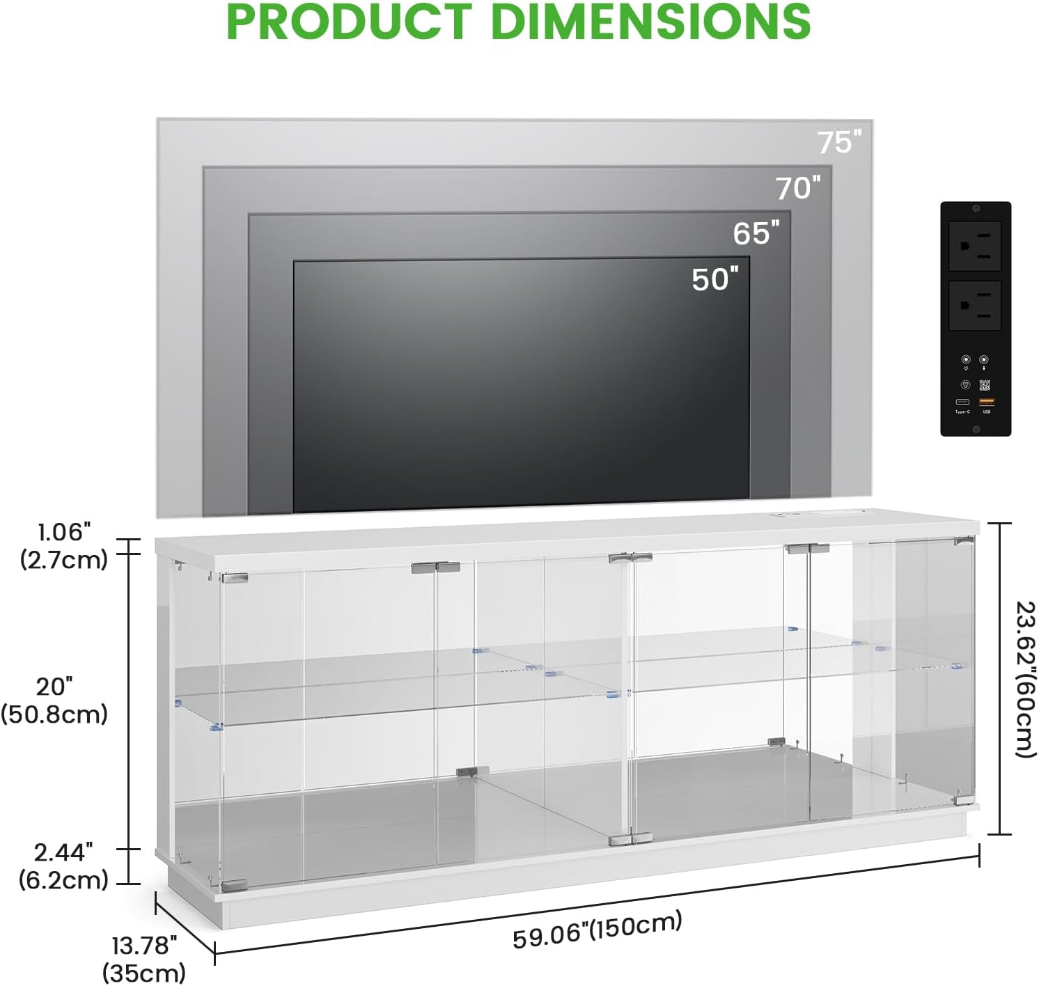 White RGB TV Display Cabinet