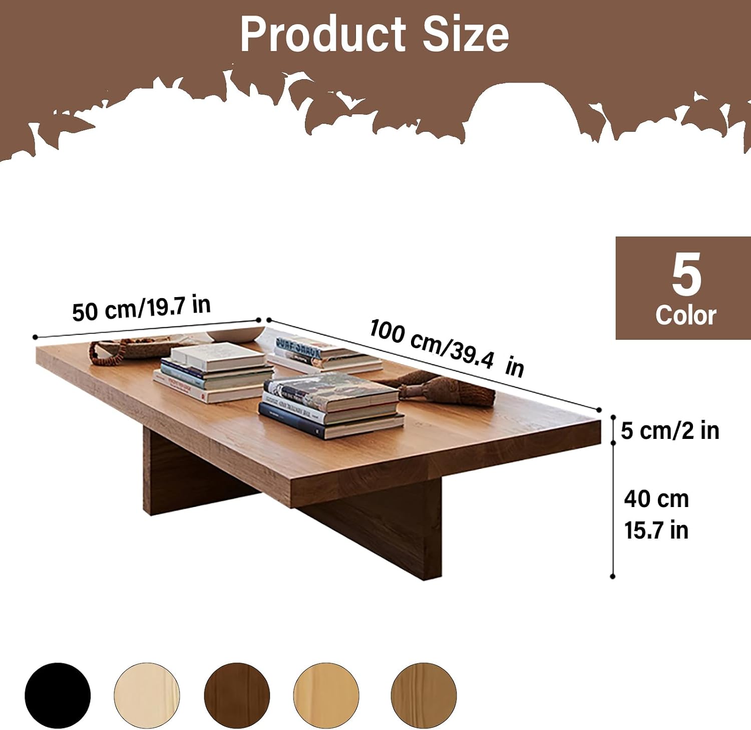 Rustic Square Solid Wood Coffee Table
