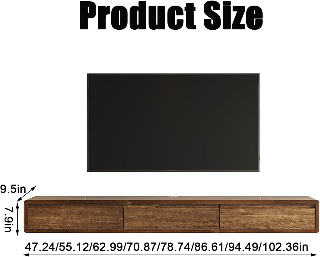 Walnut Minimalist Floating TV Stand