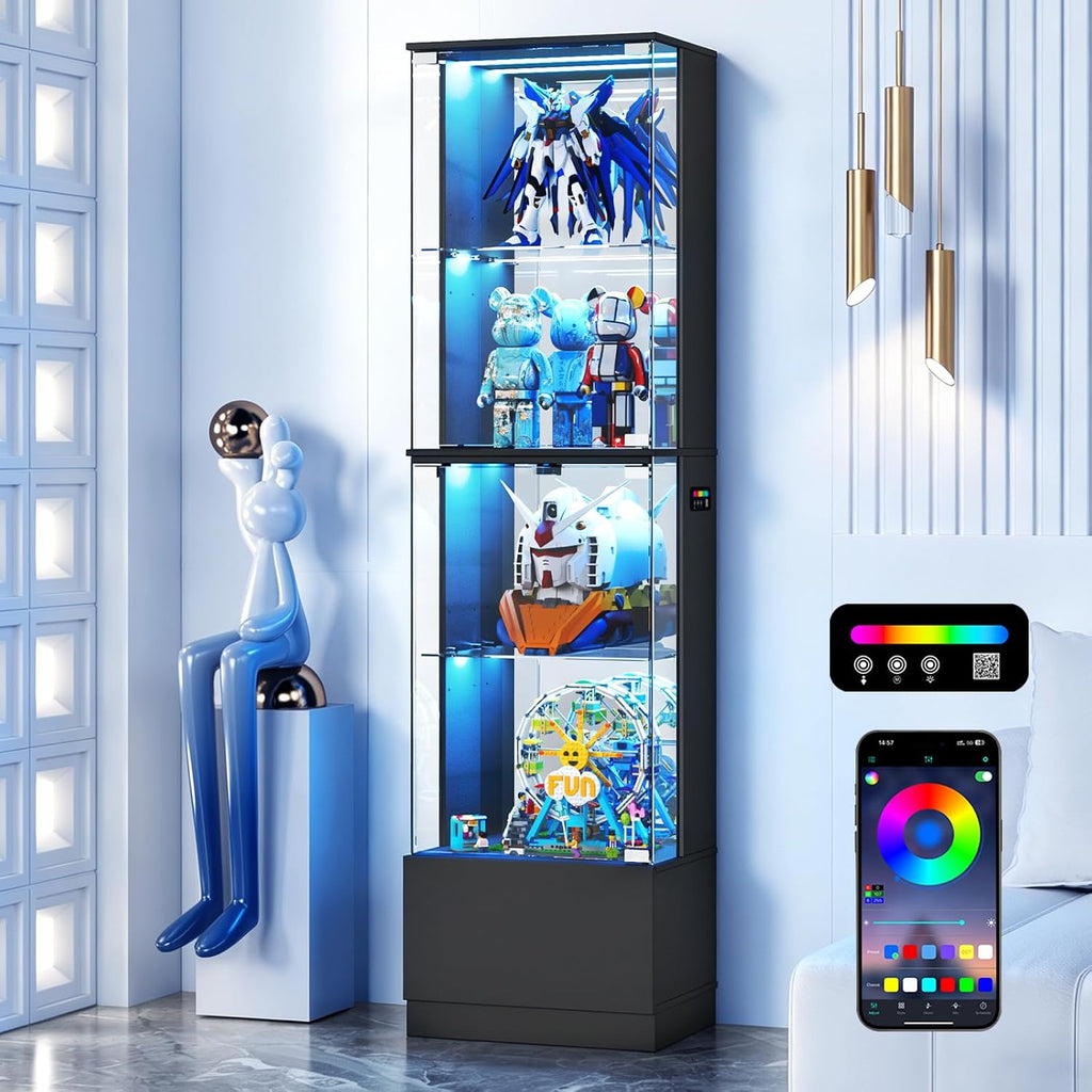 Black RGB Corner Display Cabinet