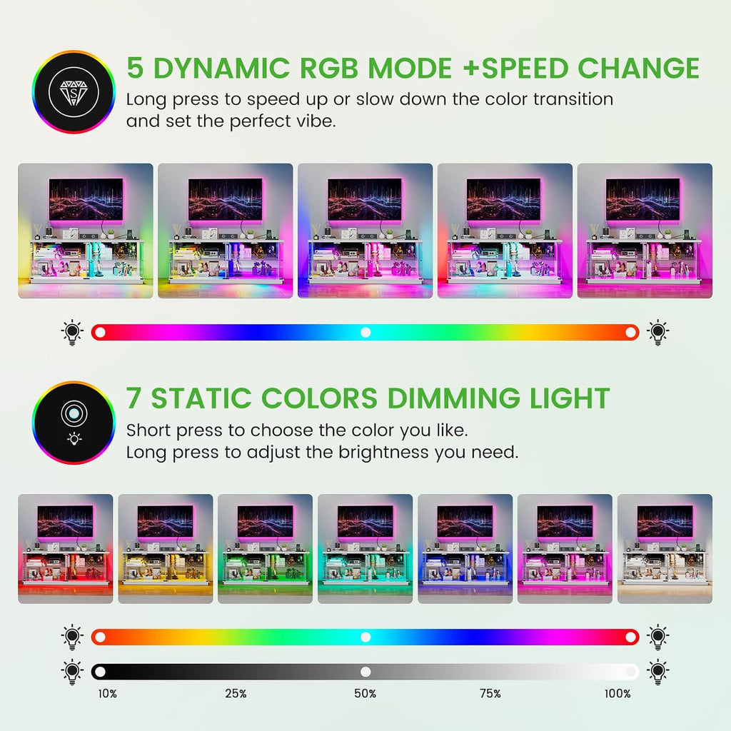 White RGB TV Display Cabinet