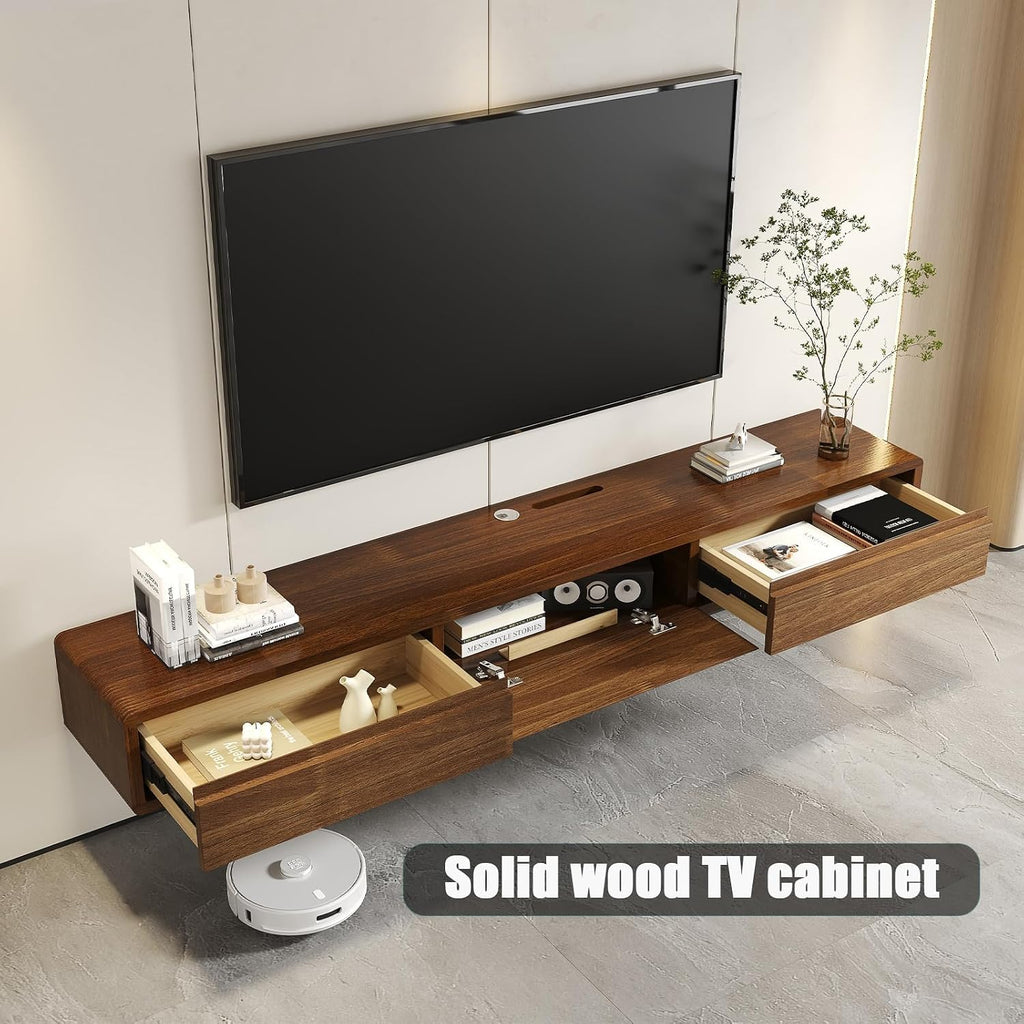 Walnut Minimalist Floating TV Stand