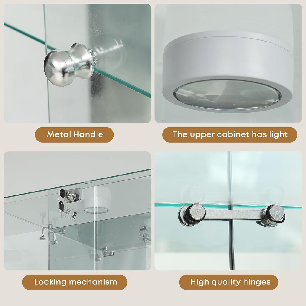 Black LED Glass Curio Cabinet