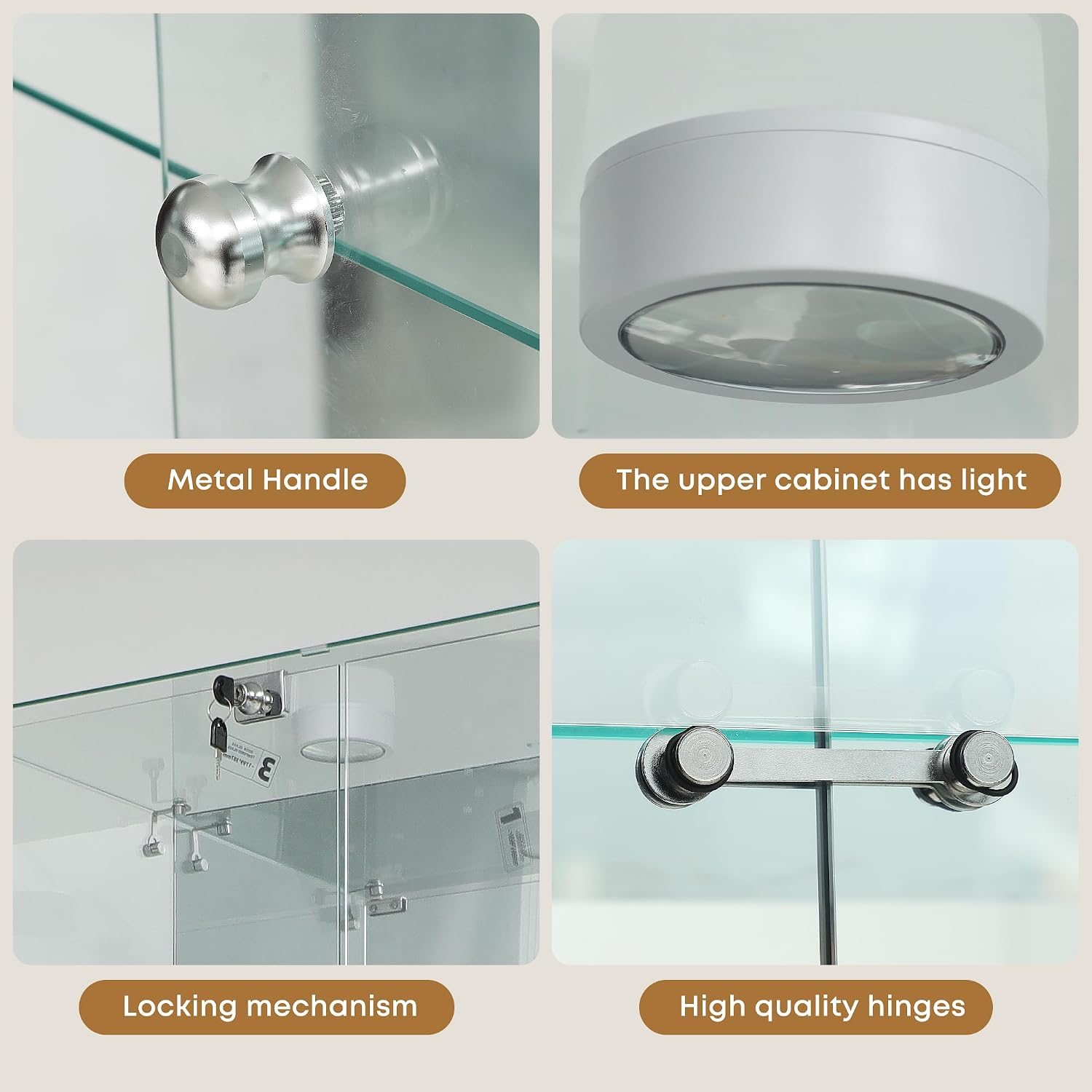 Black LED Glass Curio Cabinet