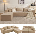 Camel Teddy Boucle L-Shaped Sofa