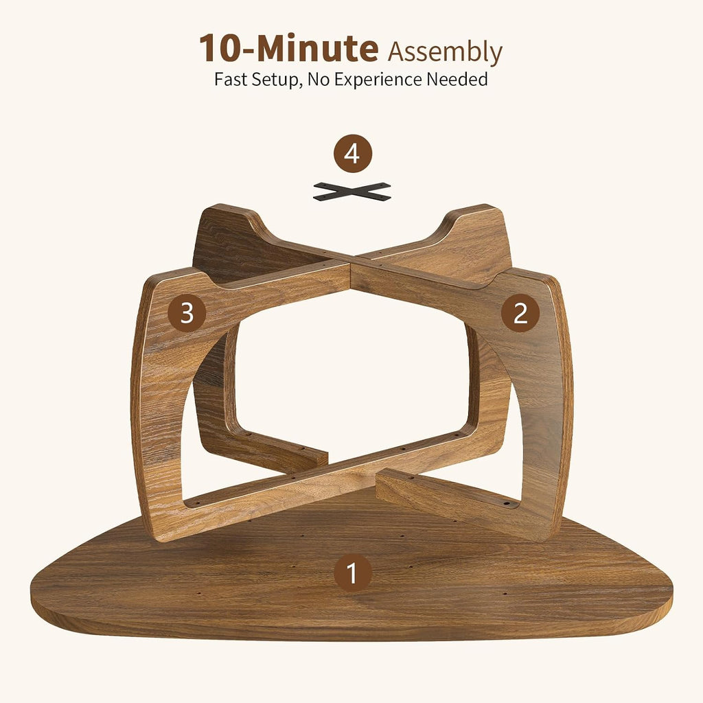 Walnut Oval Modern Coffee Table