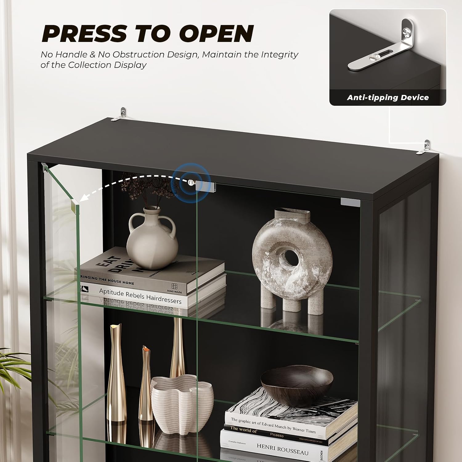 Black Light Sensor Glass Cabinet