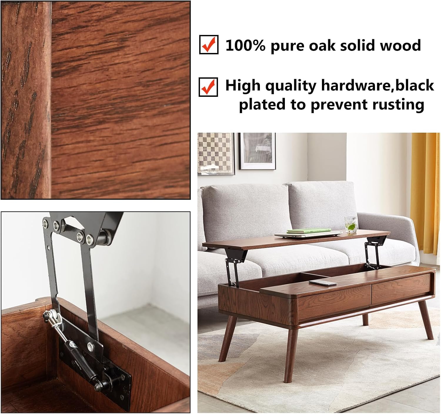 Oak Lift Top Storage Coffee Table