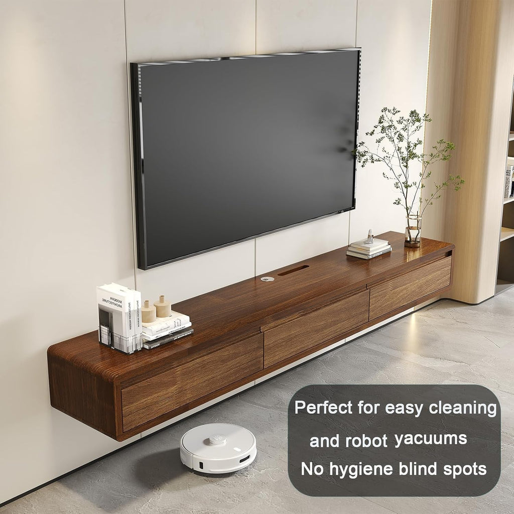 Walnut Minimalist Floating TV Stand