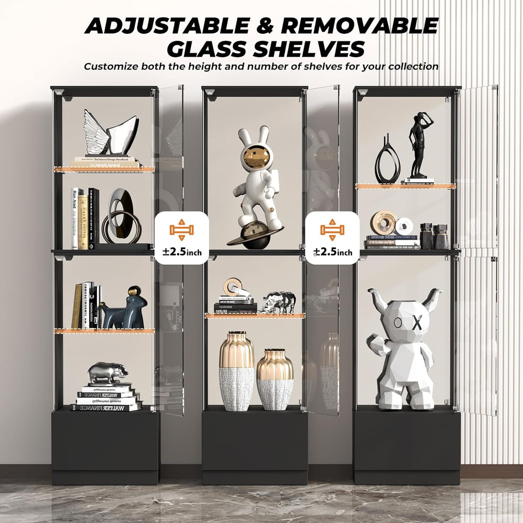 Black RGB Corner Display Cabinet