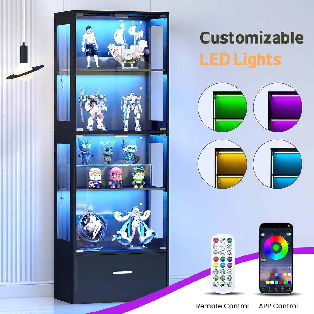 Black RGB Glass Display Cabinet