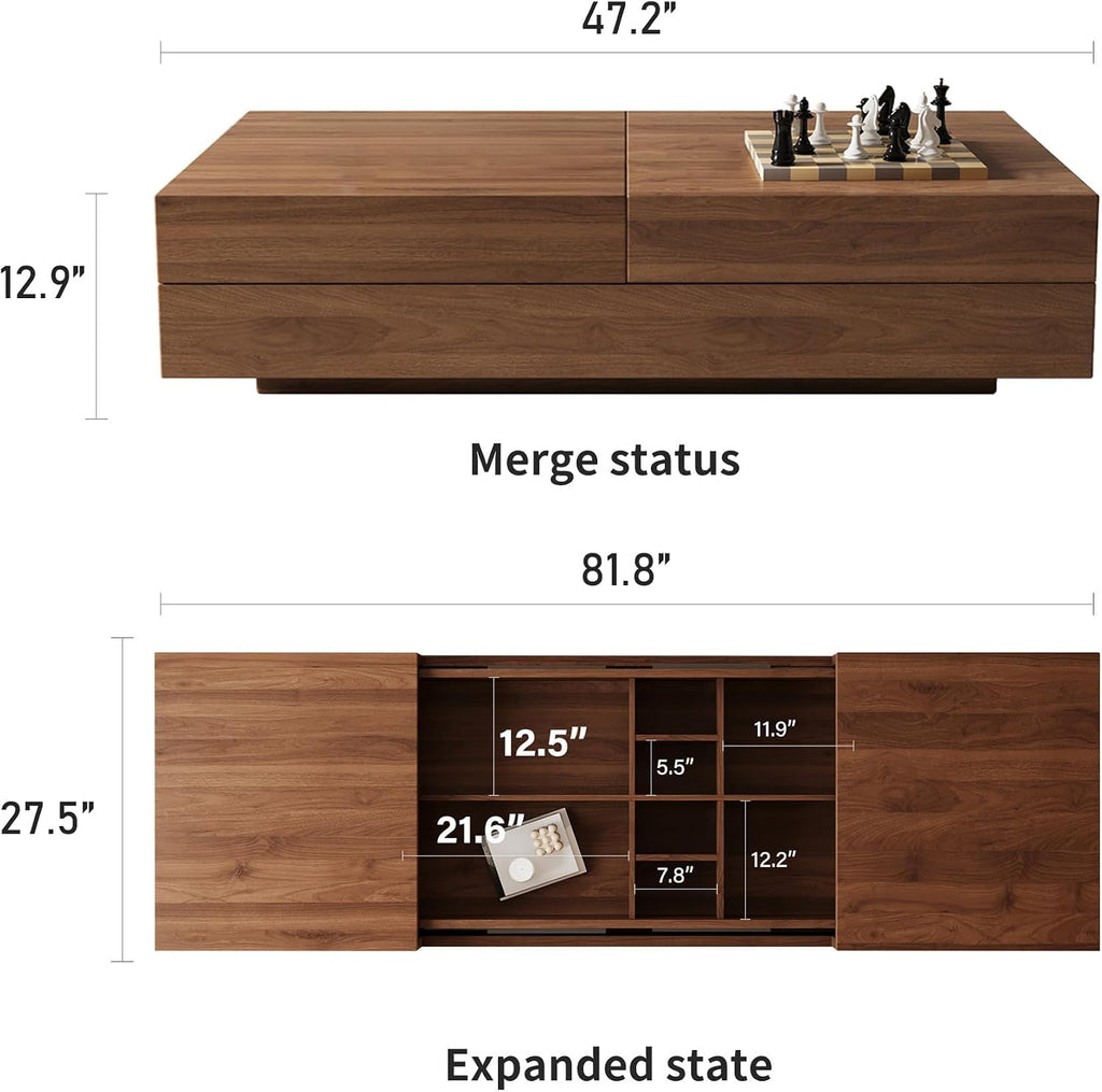 Walnut Expandable Lift Coffee Table