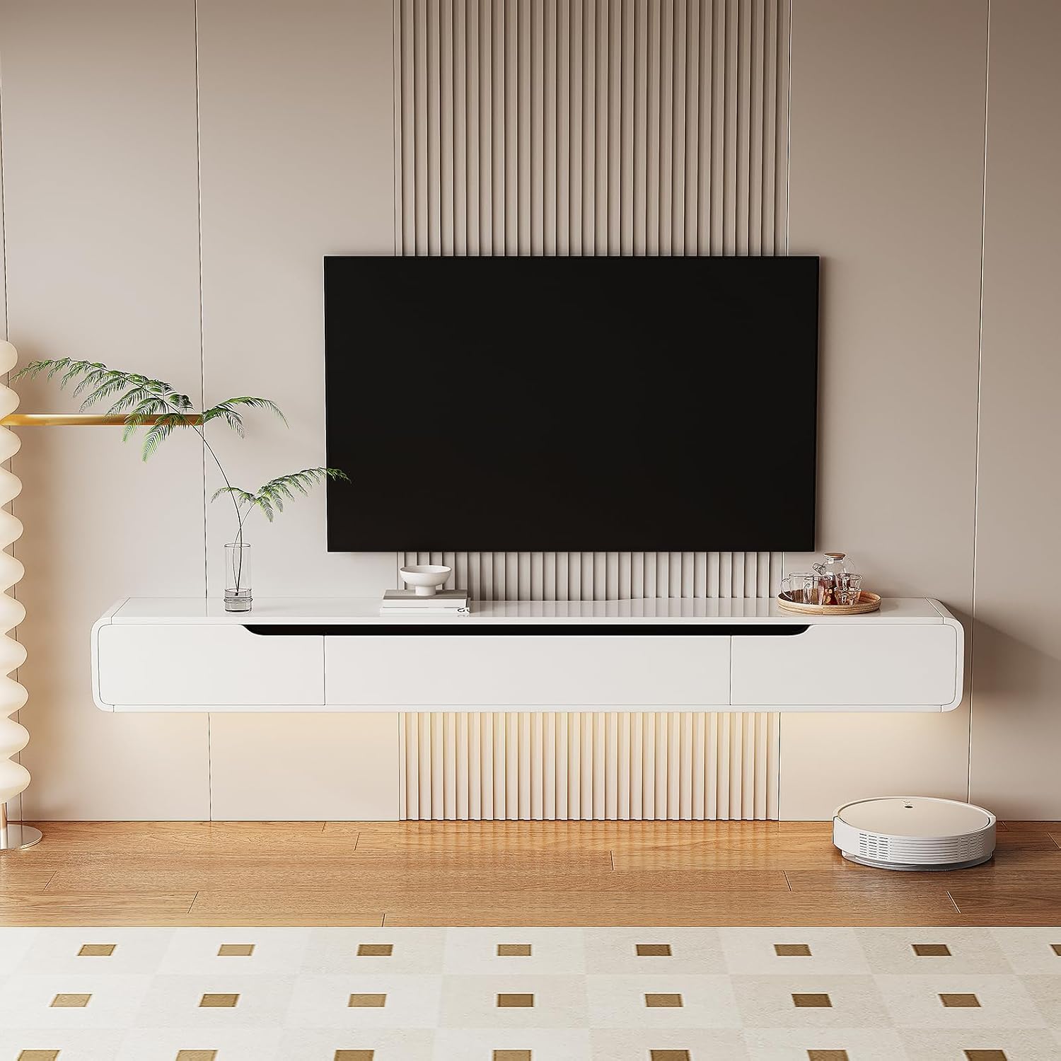 White Gloss Floating TV Stand