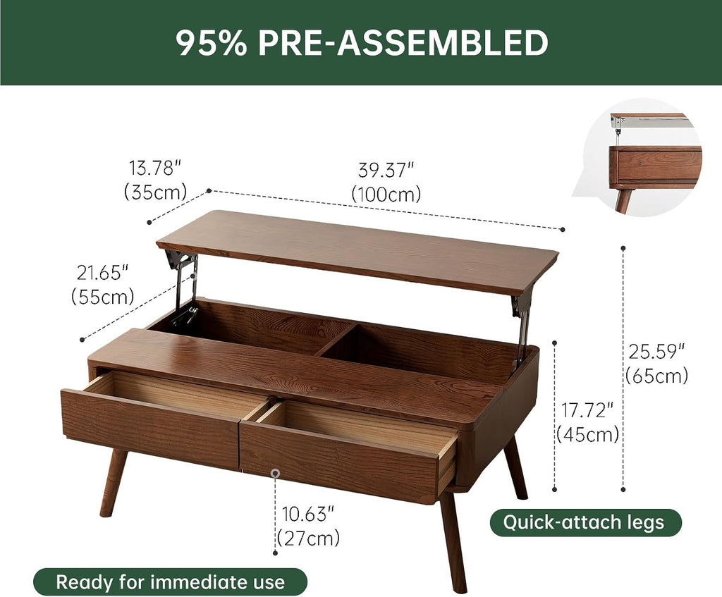 Oak Lift Top Storage Coffee Table