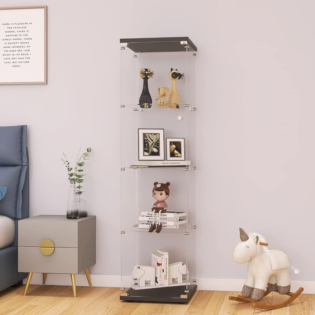 Black Lock Glass Display Cabinet