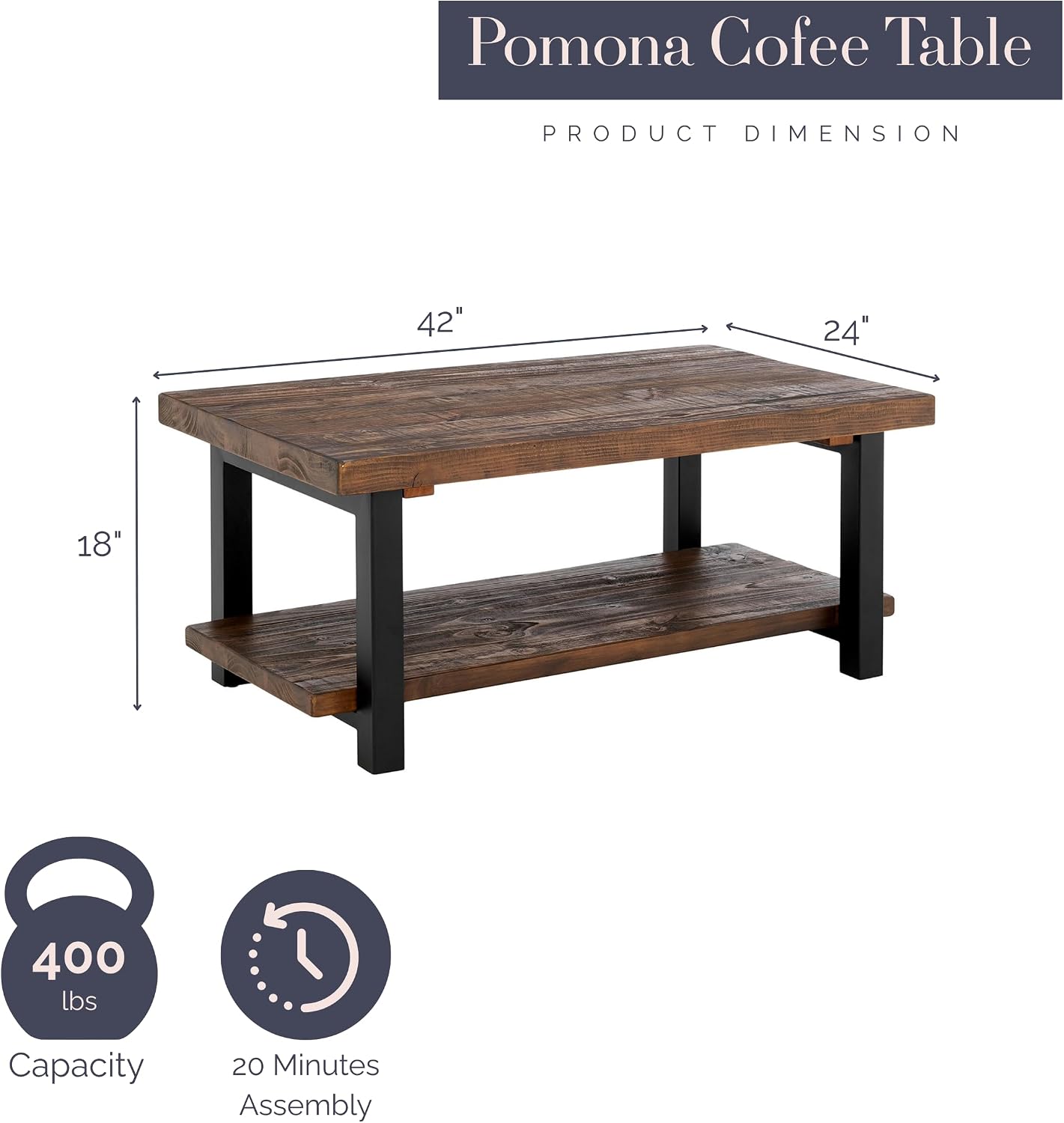 Rustic Wood Storage Coffee Table