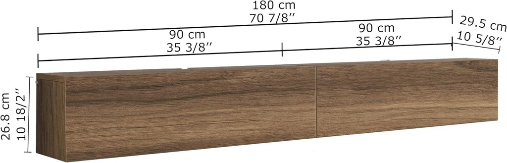 Walnut Floating Storage TV Stand