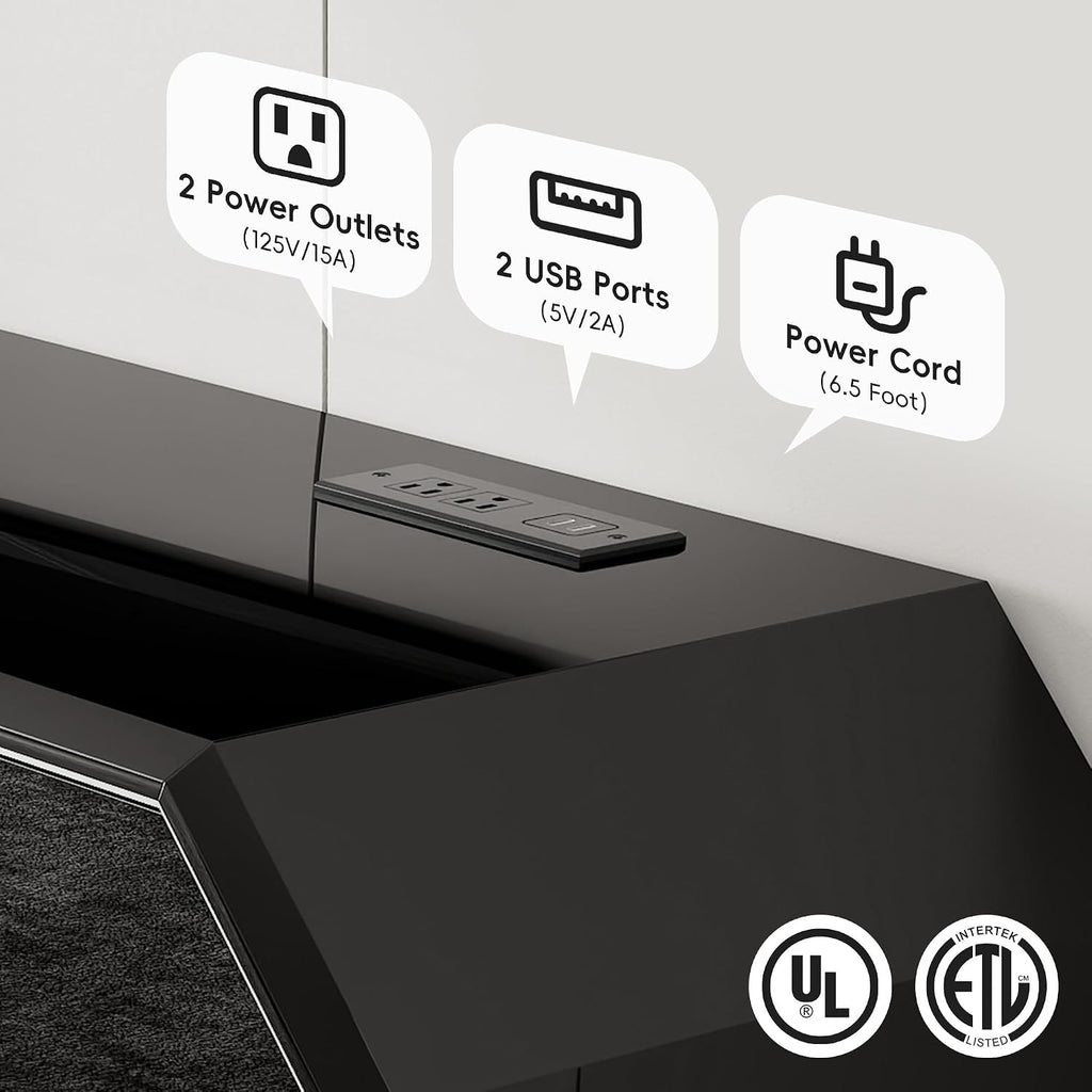 Gloss Floating TV Stand With Charging Station