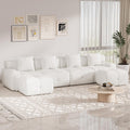 Ivory L-Shaped Cloud Sectional Sofa