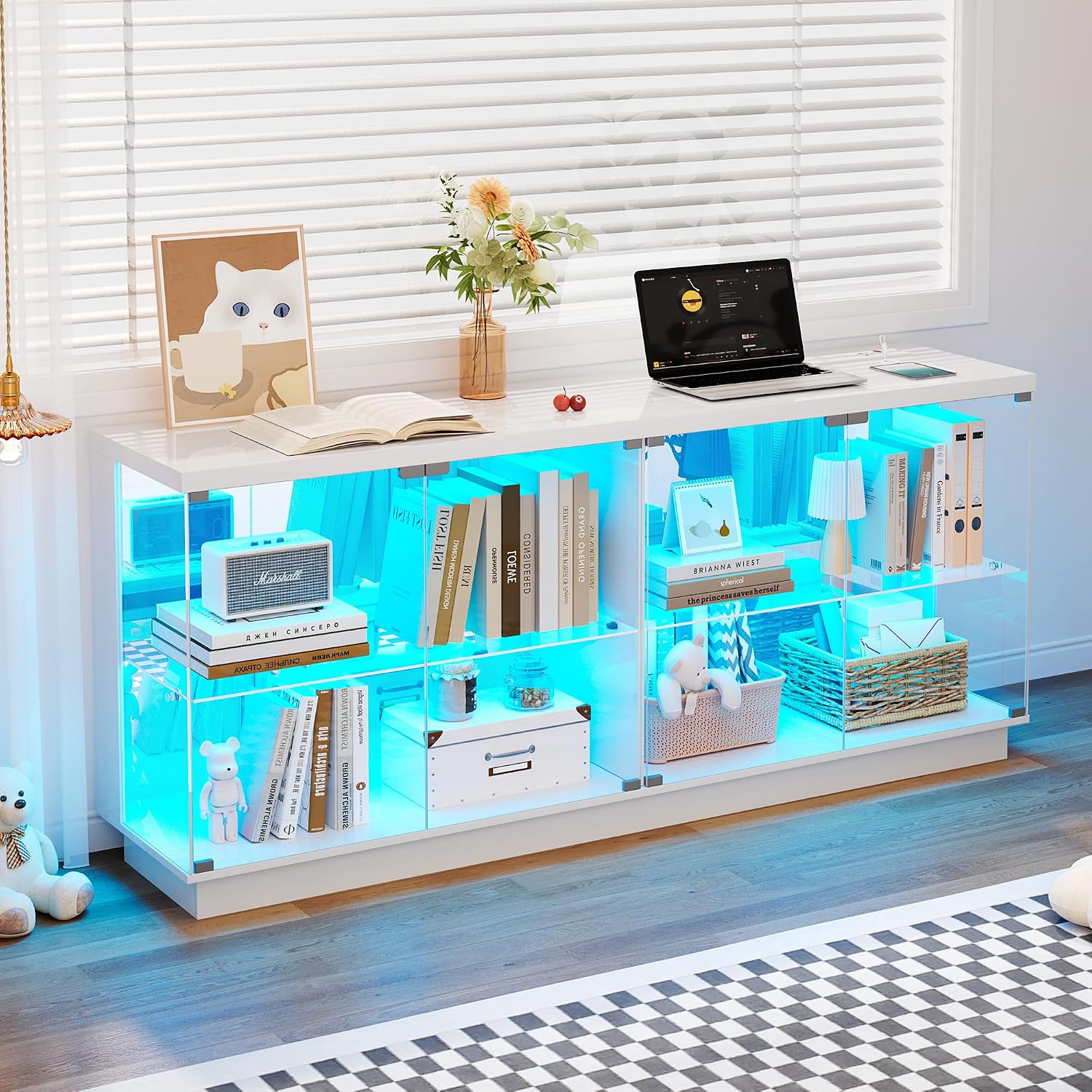 White RGB Sensor Display Cabinet