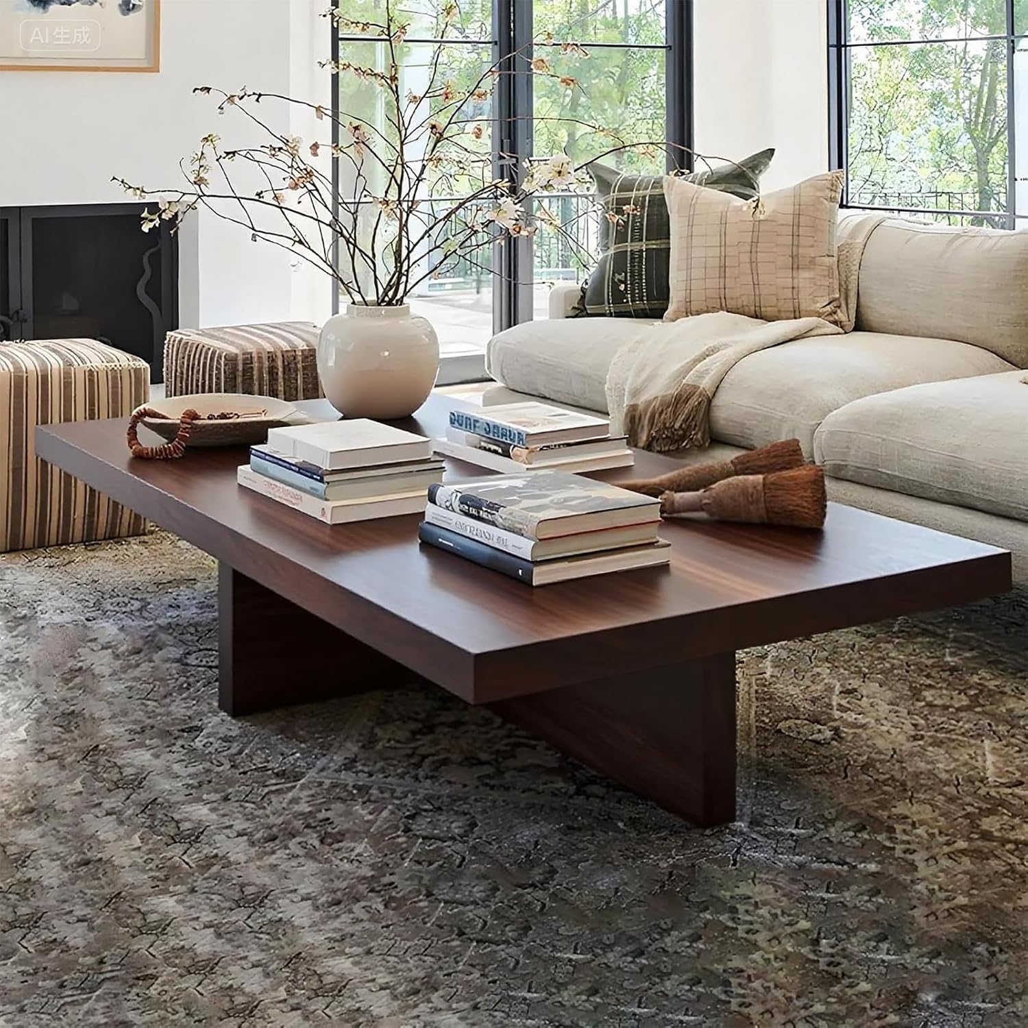 Rustic Square Solid Wood Coffee Table
