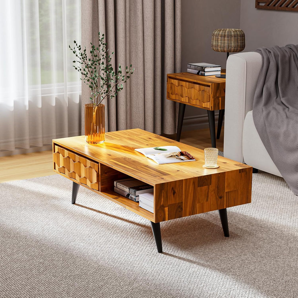 Teak Wood Storage Coffee Table