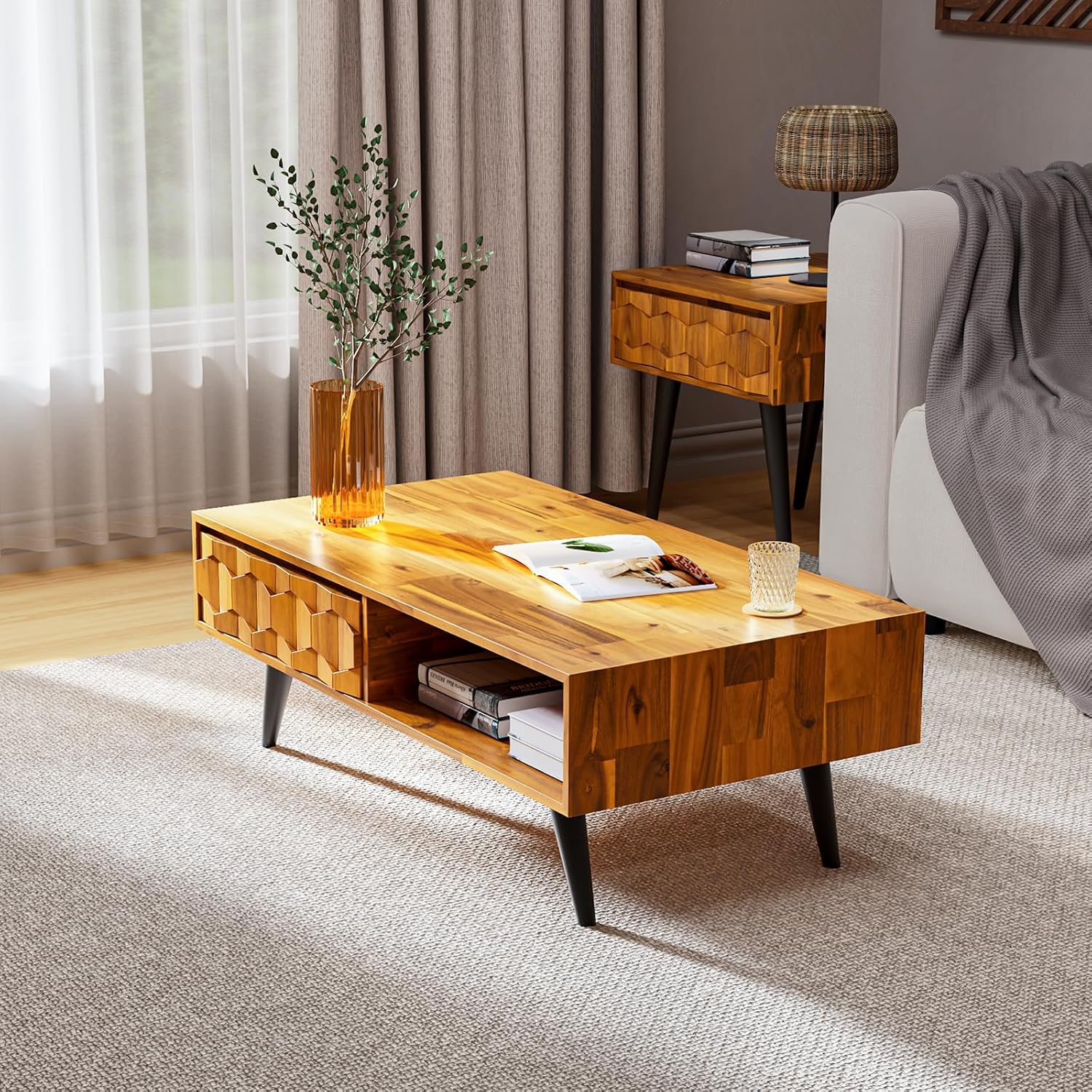 Teak Wood Storage Coffee Table