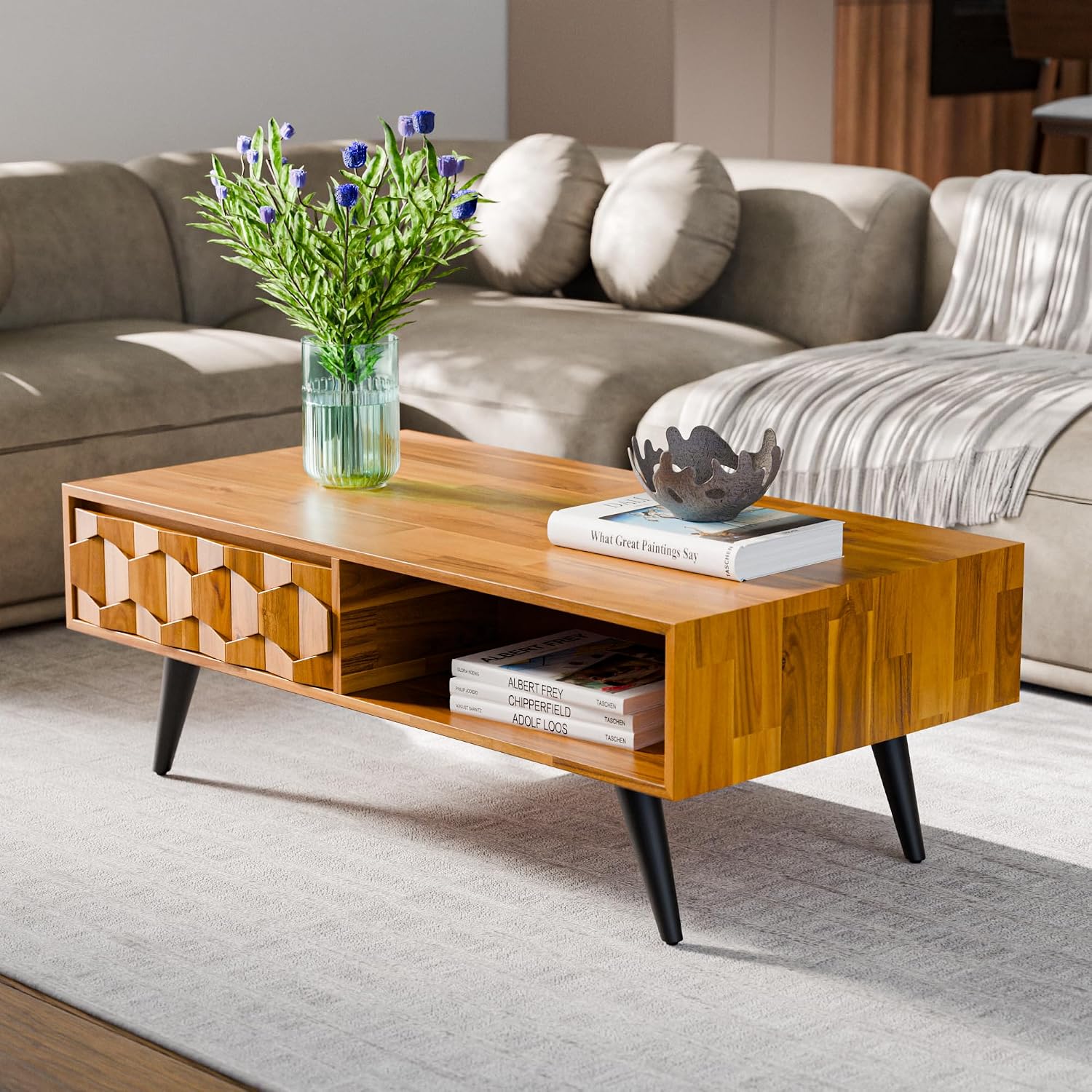 Teak Wood Storage Coffee Table