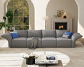 Grey Boucle Modular Sectional Sofa