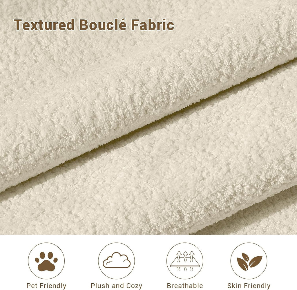 Beige Boucle Cloud L-Shaped Sofa
