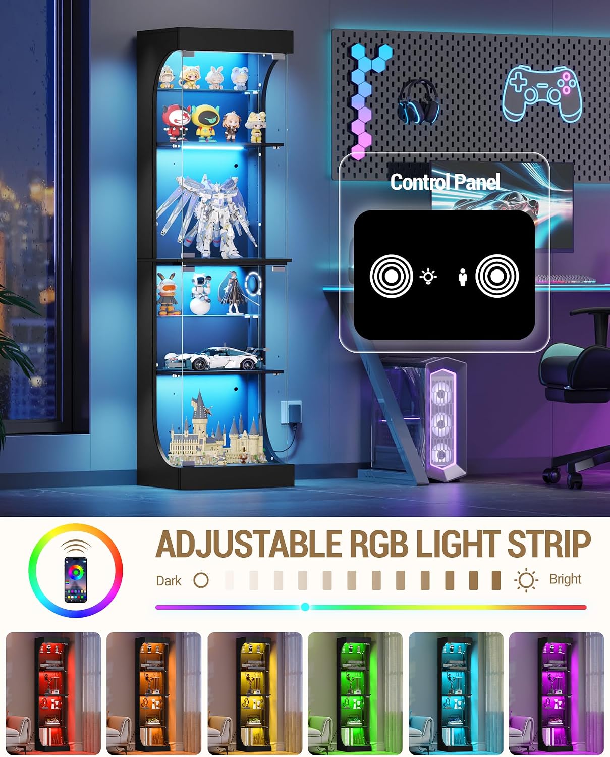 Black RGB Sensor Display Cabinet