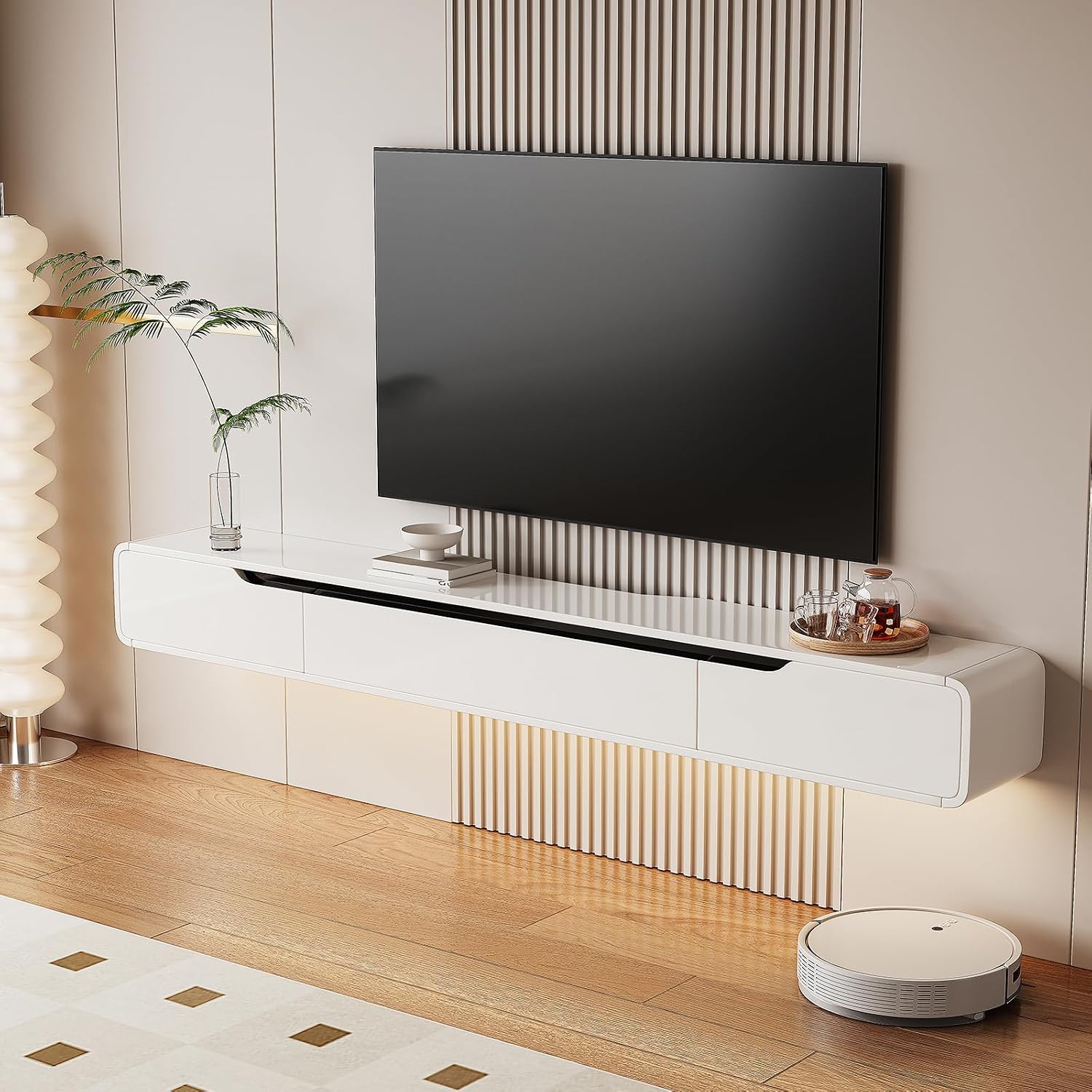 White Gloss Floating TV Stand