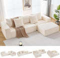 Beige L-Shaped Cloud Sectional Sofa