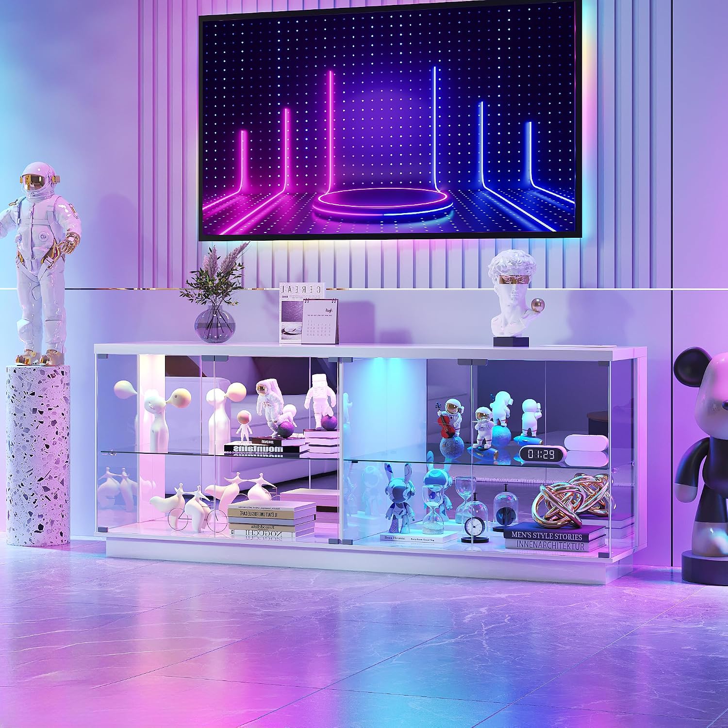 White RGB TV Display Cabinet