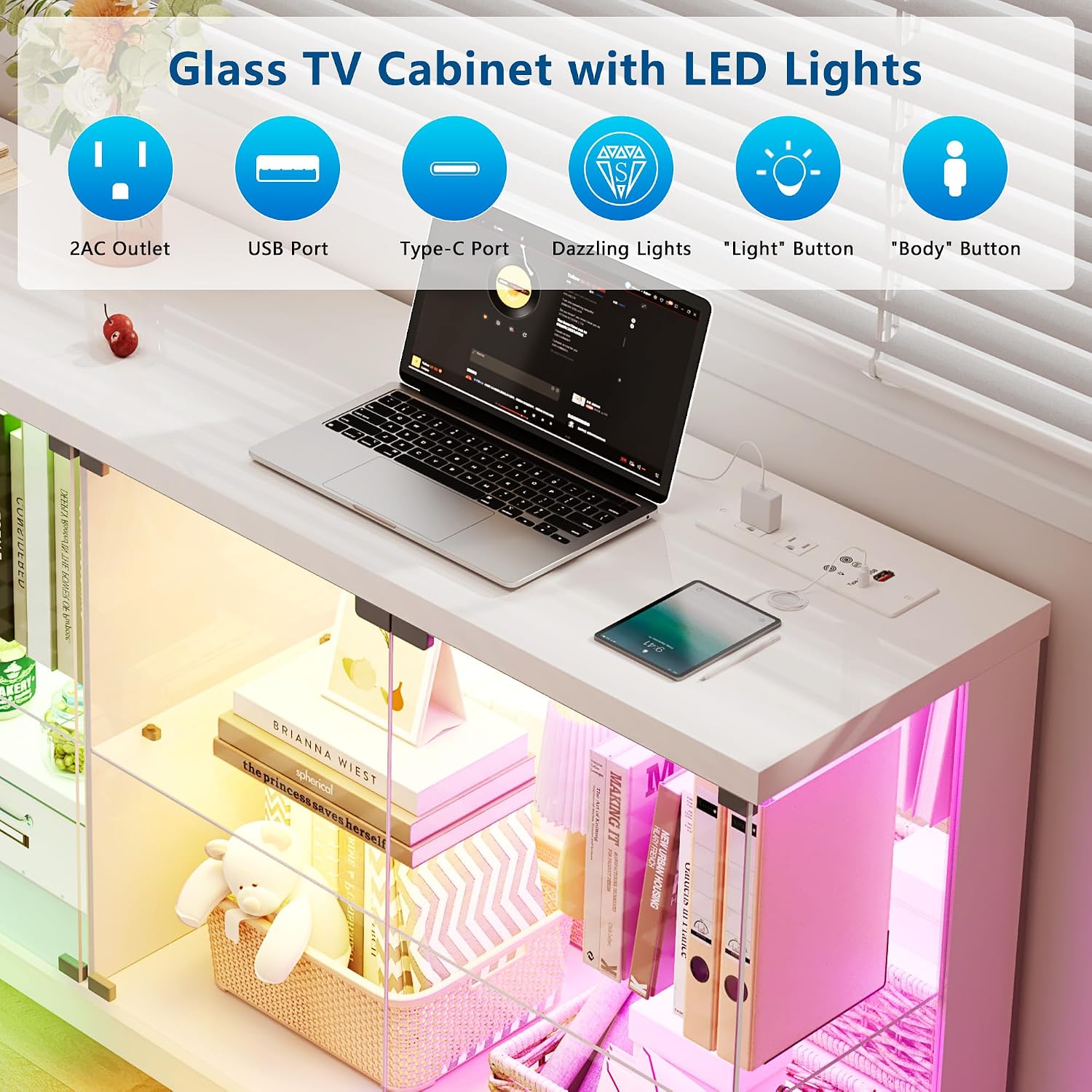 White RGB Sensor Display Cabinet