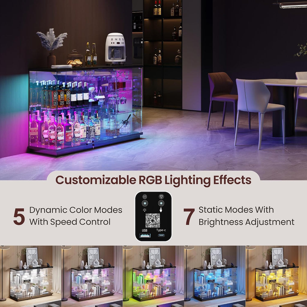 Black RGB Lock Sensor Display Cabinet