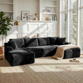 Black Corduroy U-Shaped Cloud Sofa
