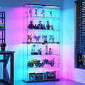 Black RGB Tall Glass Display Cabinet