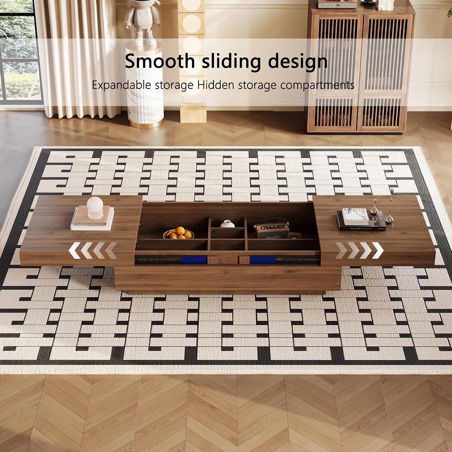 Walnut Expandable Lift Coffee Table