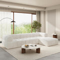 White Boucle L-Shaped Cloud Sectional
