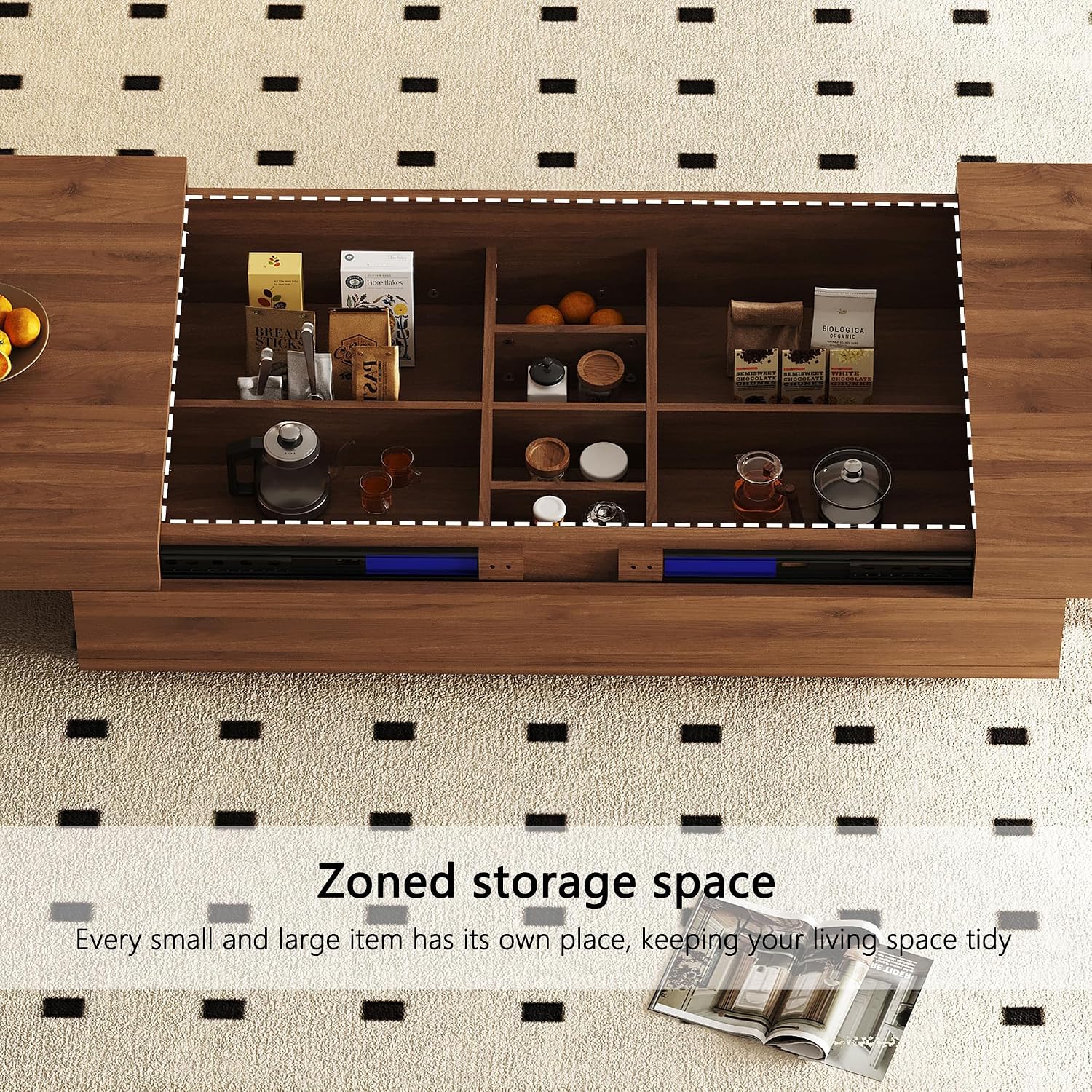 Walnut Expandable Lift Coffee Table