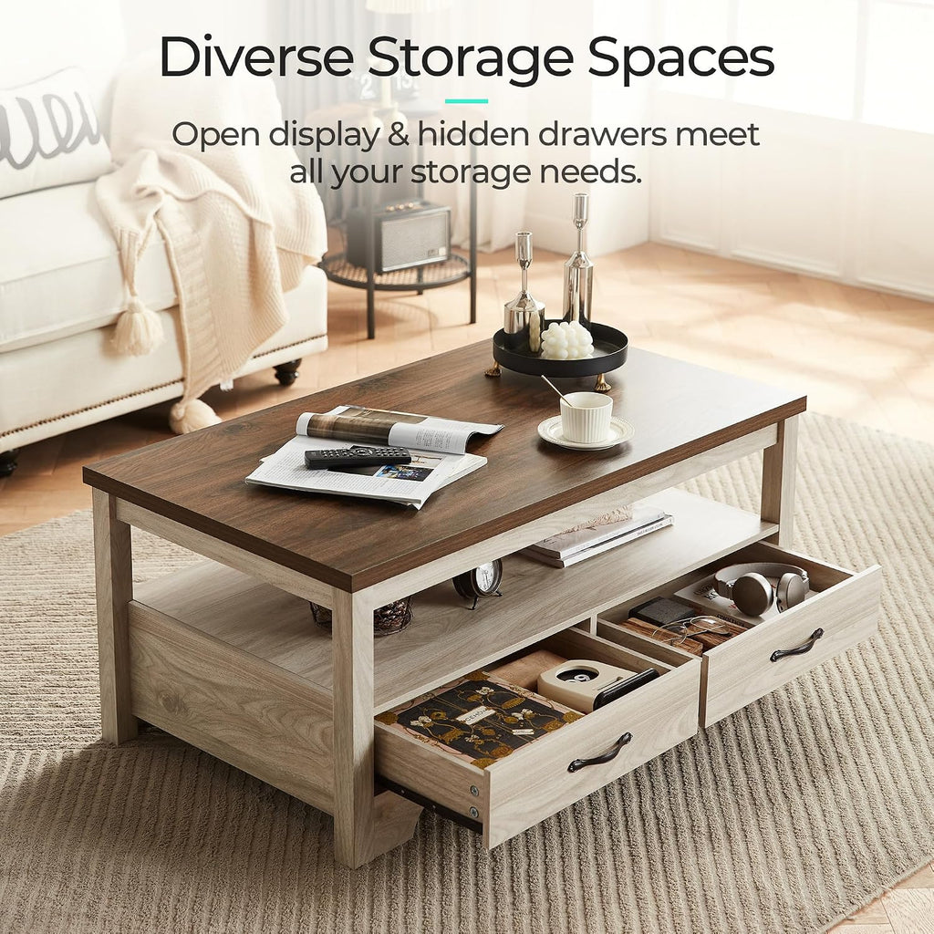 Oak Brown Farmhouse Storage Coffee Table