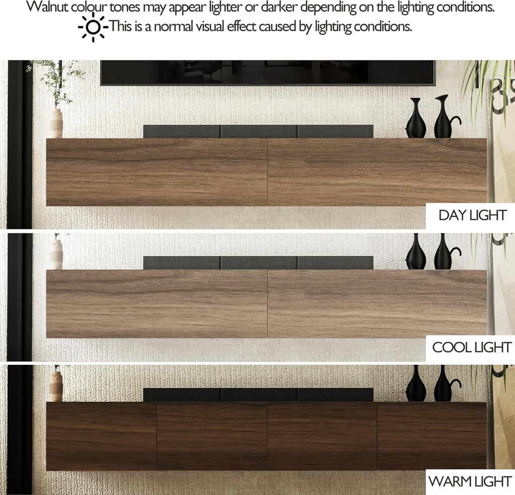 Walnut Floating Storage TV Stand