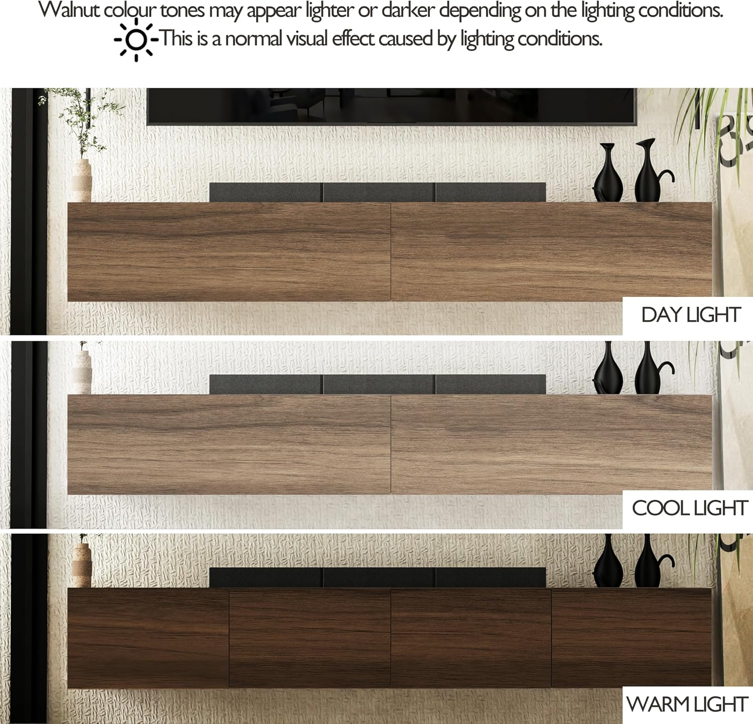 Walnut Floating Storage TV Stand