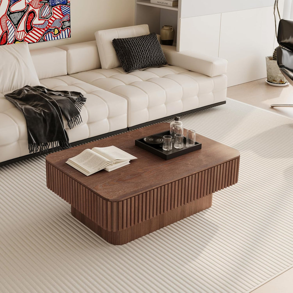 Fluted Lift Top Storage Coffee Table