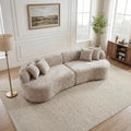 Camel Curved Boucle Modular Sofa